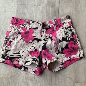 Tori Richard Pink Floral Chino Shorts, size 0.
